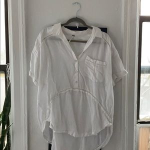 Free People Oversized Half Button Up Shirt